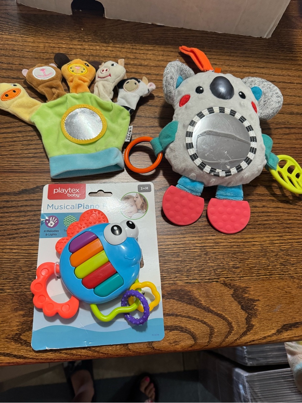 Lot of 3 toys Playtex Baby Musical Piano Rattle Toy - Blue/Multicolor